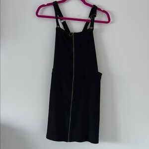 Black Zip-Up Pinafore Dress